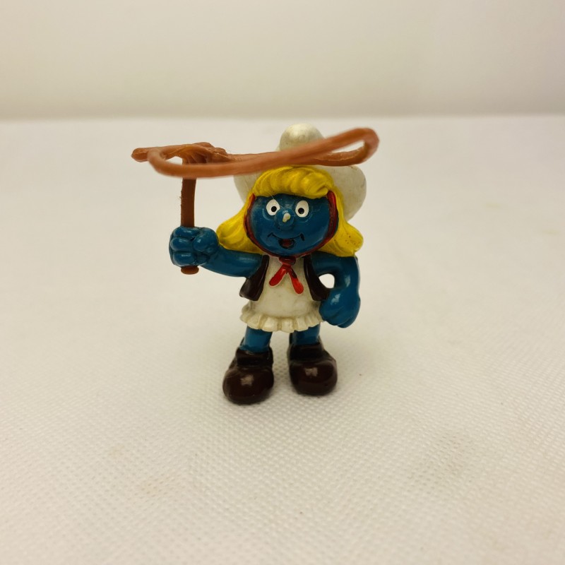COWGIRL SMURFETTE Smurfs Vintage 1983 Action Figure Schleich