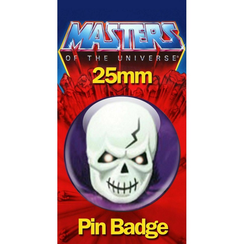 SCARE GLOW FACE 25mm BADGE He-Man and the Masters of the Universe MOTU Image